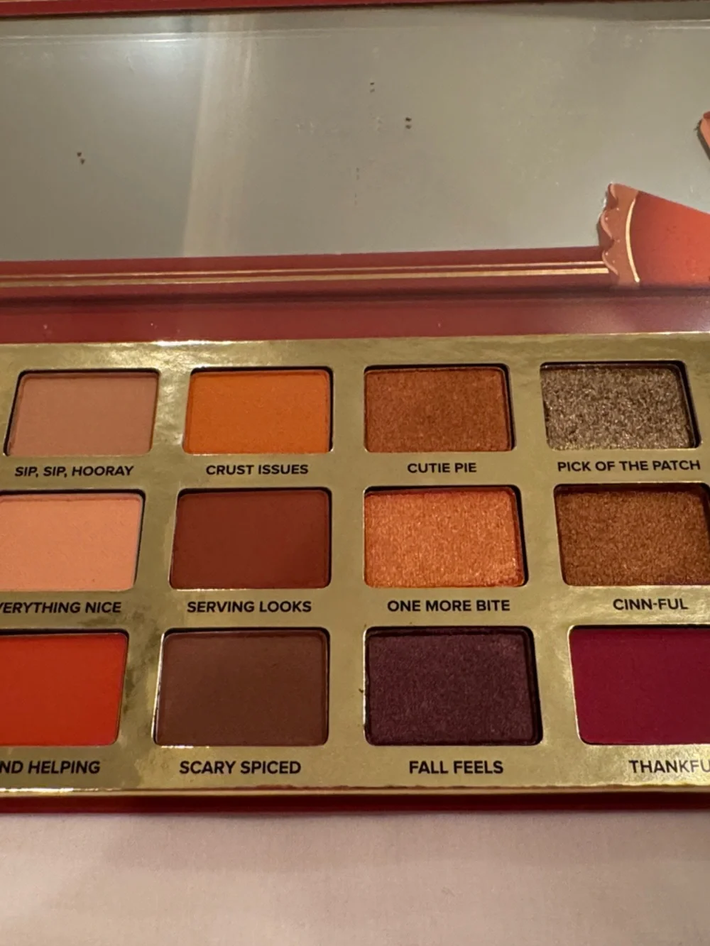Too Faced Pumpkin Spice Eyeshadow Palette - Orange and Gold Packaging